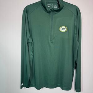 Green Bay Packers Antigua Men's Medium Tribute Quarter-Zip Pullover Green NFL